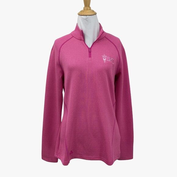 Adidas Sweatshirt Women S Small Fuchsia Quarter Zip ASU Arizona State University - Picture 1 of 15